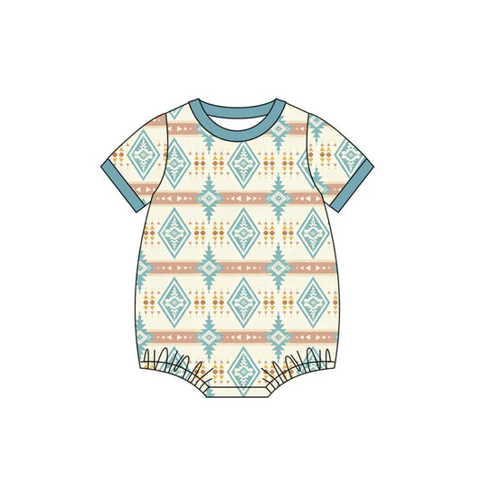 Baby Boys Short Sleeve Western Aztec Rompers Preorder 11.29