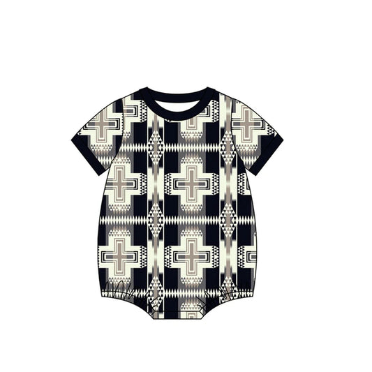 Baby Boys Short Sleeve Western Aztec Rompers Preorder 11.29