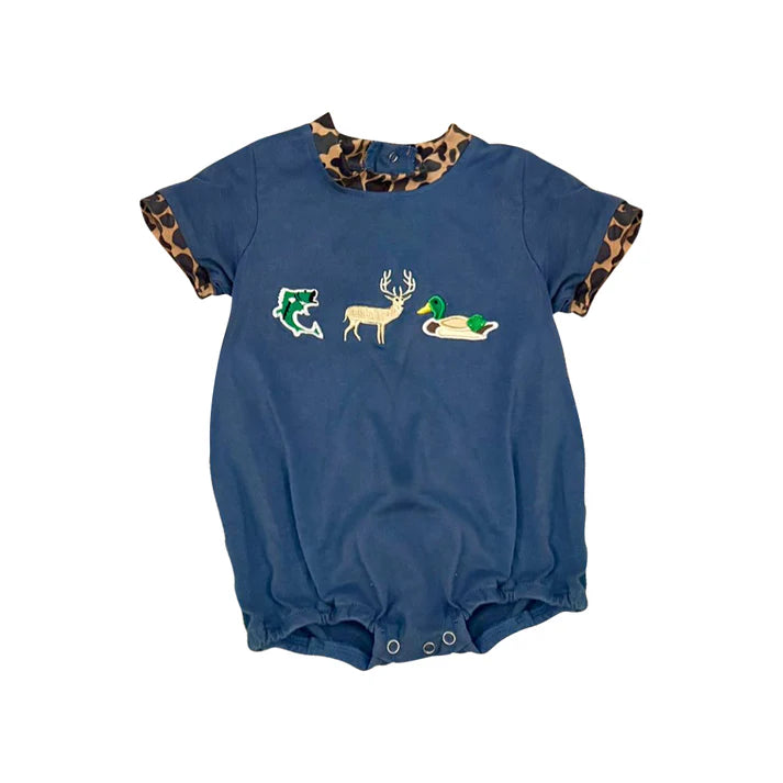 Baby Boys Deer Ducks Fishes Hunting Rompers Preorder 11.29
