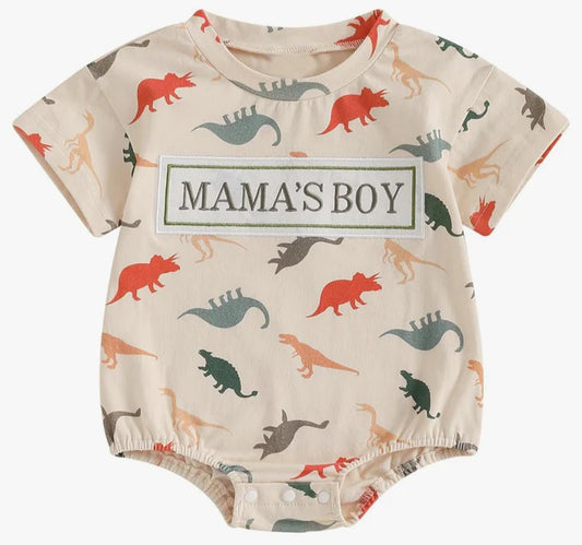 Baby Mama's Boys Dinosaurs Western Short Sleeve Rompers Preorder 11.29
