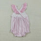 Sibling Clothing Baby Girls Pink Stripe Best Day Ever Tunic Ruffle Short Clothes Set Back Bow Rompers
