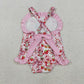 Sibling Clothing Baby Strawberry Girls Bows Tunic Ruffle Short Clothes Set Back Bow Rompers