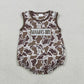 Kids Sibling Clothing Embroidery Mama's Boy Girl Brown Camo Shorts Clothes Set Dress Rompers