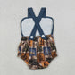 Sibling Baby Boys Deer Camo Checked Top Pockets Short Hunting Clothes Set Rompers