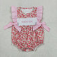 Sibling Embroidery Mama's Girl Flowers Tunic Ruffle Bummies Short Clothes Set Rompers