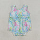 Sibling Baby Girls Sleeveless Colorful Sea Plants Knee Length Dress Rompers