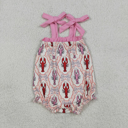 Sibling Baby Girls Crayfishes Bows Checked Tunic Ruffle Short Clothes Set Dress Rompers