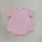 Sibling Baby Kids Short Sleeve Colorful Patchwork Rompers