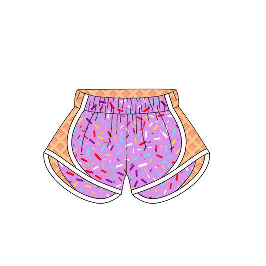 Adult Women Shorts Purple Ice-cream Yoga Shorts Bottoms Preorder SS0576 3.29