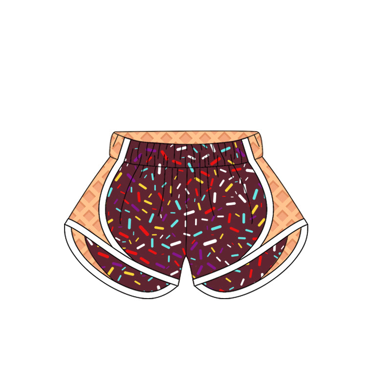 Adult Women Shorts Brown Ice-cream Yoga Shorts Bottoms Preorder SS0577 3.29