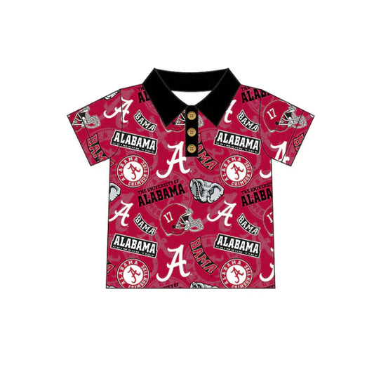 Preorder(moq 5)Baby Boys Alabama Team Short Sleeve Tee Pullovers Shirts Tops 7.23