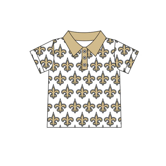 Preorder(moq 5)Baby Boys Khaki Saint Team Short Sleeve Tee Pullovers Shirts Tops 7.23