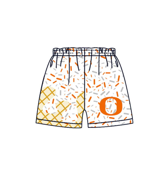 MOQ 5 pcs O orange ice cream sprinkle kids boys team shorts 8.19
