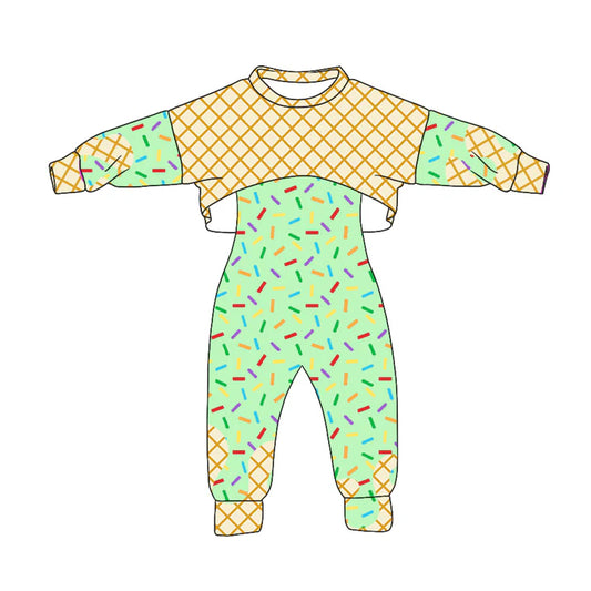 Preorder (moq 5)Baby Girls Long Sleeves Drip Shirt Top Jumpsuit 2 Piece Team Clothes Sets 8.5