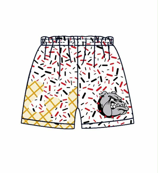 Preorder (moq 5)Baby Boys Drip White Bulldogs Sprinkles Team Shorts Bottoms 6.27