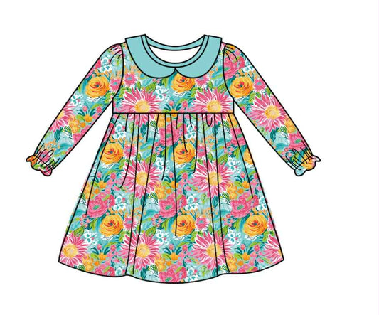 Preorder(moq 5) New Fashion Baby Girls Dress Knee Length Dresses 8.16