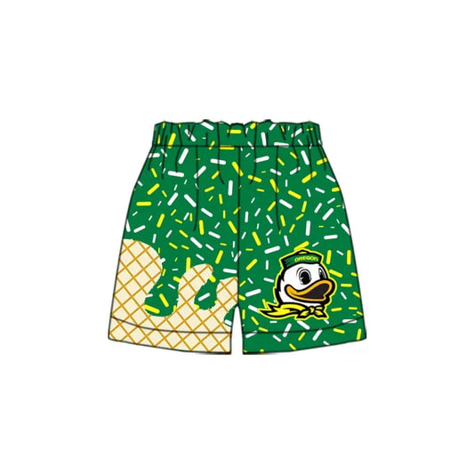 MOQ 5 pcs yellow green ice cream sprinkle kids boys team shorts 8.19