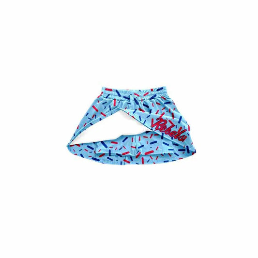 Preorder(moq 8) Baby Girls Rebels Blue Sprinkles Team Skort Shorts Bottoms 9.6