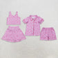 Sibling Baby Girls Footballs Skirt Short Yoga Active Clothes Set Button Short Team Pajamas Sets