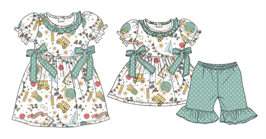 Preorder (moq 5)Baby Girls Clothes Sister Sibling Back To School Outfits Girls Dress