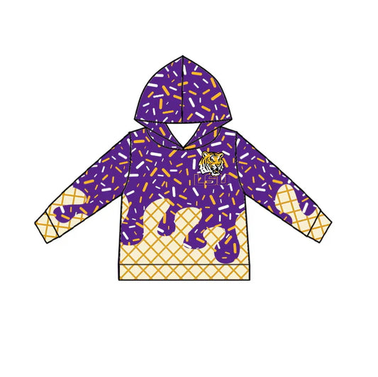 Preorder(moq 5) tiger purple ice cream sprinkle toddler kids team hoodie 8.18