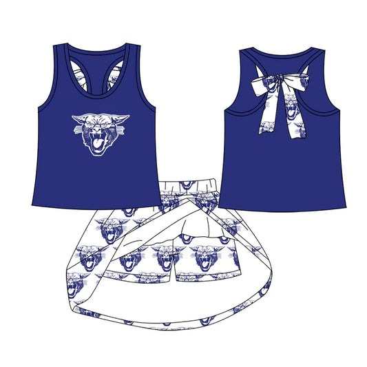 Preorder (moq 5)Baby Girls Lovington Wildcats team Top Skirt Skort Sets 6.23