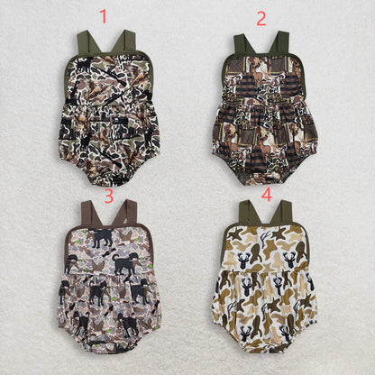 Sibling Baby Rompers Boys Strap Southern Camo Hunting Rompers