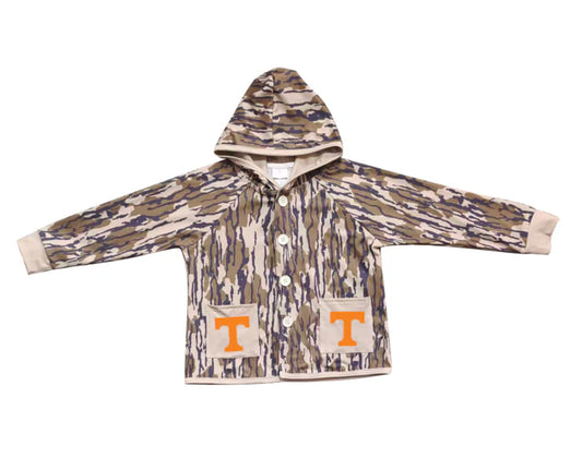 Preorder (moq 5)Baby Boys Olive Camo Orange T Pockets Team Button Hoodie Jackets Top 11.22