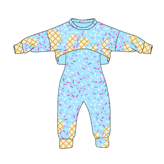 Preorder (moq 5)Baby Girls Long Sleeves Drip Shirt Top Jumpsuit 2 Piece Team Clothes Sets 8.5