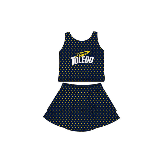 Preorder (moq 5)Baby Girls Toledo Sleeveless Top Skorts Team Set 6.30