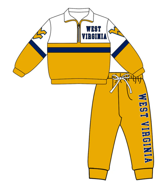 Preorder (moq 5)Baby Boys Texas Tech Zipper Pullover Jogger Pants Team Clothes Set 1.7