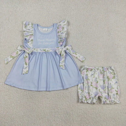Sibling Baby Thank Heaven For Little Girls Tunic Ruffle Shorts Clothes Set Rompers
