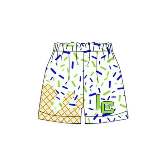Preorder(moq 5) Baby Boys White LC Sprinkles Team Sports Shorts 7.25