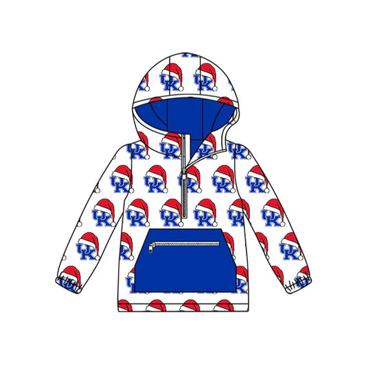 Preorder (moq 5)Baby Kids UK Team Team Christmas Zip Hooded Pullovers Tops 8.11