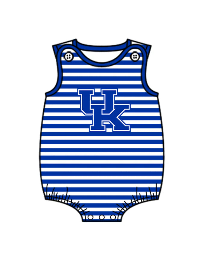 Preorder (moq 5)Baby Boys Blue Stripe UK Team Rompers 12.24