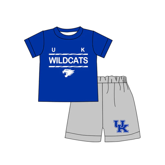 Preorder moq 5 Baby Boys Wildcats UK Shirts Shorts Summer outfits sets 4.19