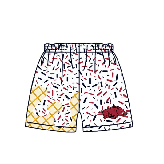 MOQ 5 pcs  hogs maroon ice cream sprinkle kids boys team shorts 8.19