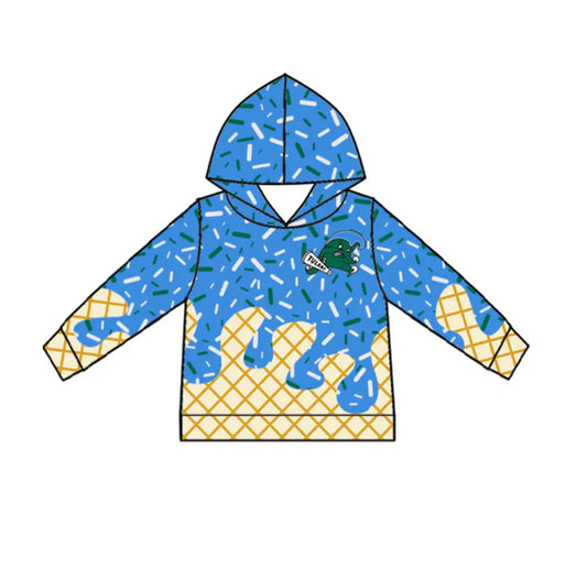 Preorder(moq 5) blue green ice cream sprinkle toddler kids team hoodie 8.18