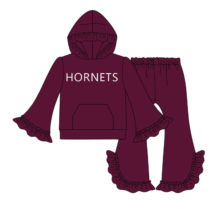 Preorder(moq 5) Baby Girls Clothes Long Sleeves Pockets Hoodies Pants Outfits