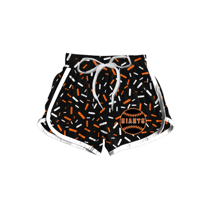 Preorder(moq 5) Baby Girls Black Giants Baseball Team Shorts Bottoms 8.16