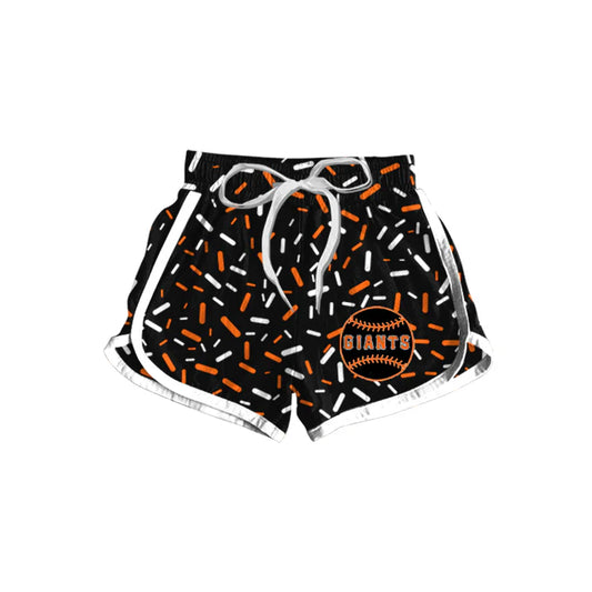 Preorder(moq 5) Baby Girls Black Giants Baseball Team Shorts Bottoms 8.16