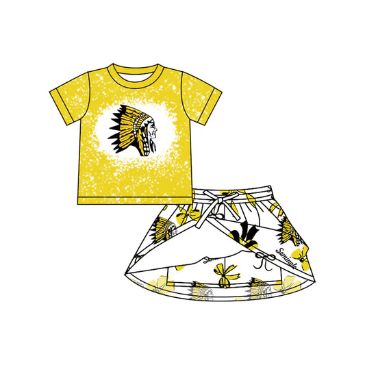 Preorder (moq 5)Baby Girls Seminole Indians team Top Skirt Skort Sets 6.23