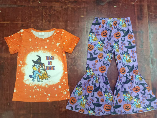 New Design Baby Girls Clothes Halloween Bell Pants Sets Moq 5