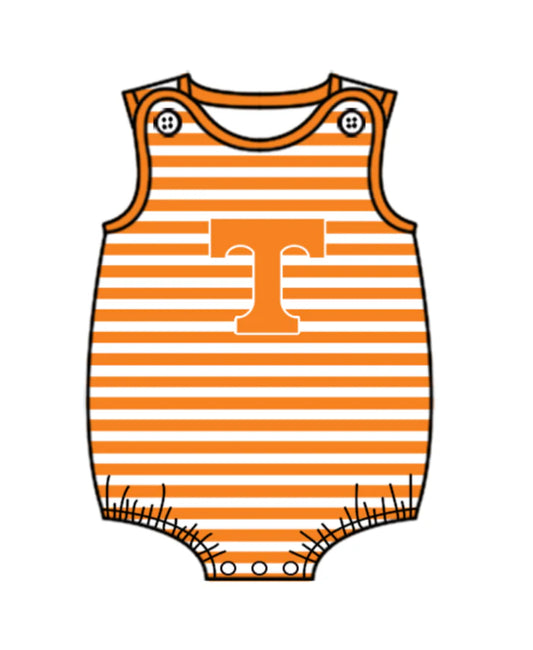 Preorder (moq 5)Baby Boys Orange Stripe T Team Rompers 12.24