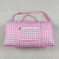 Pink Girls Bags Checkered Print Gym Ruffle Bags BA0302 5.1