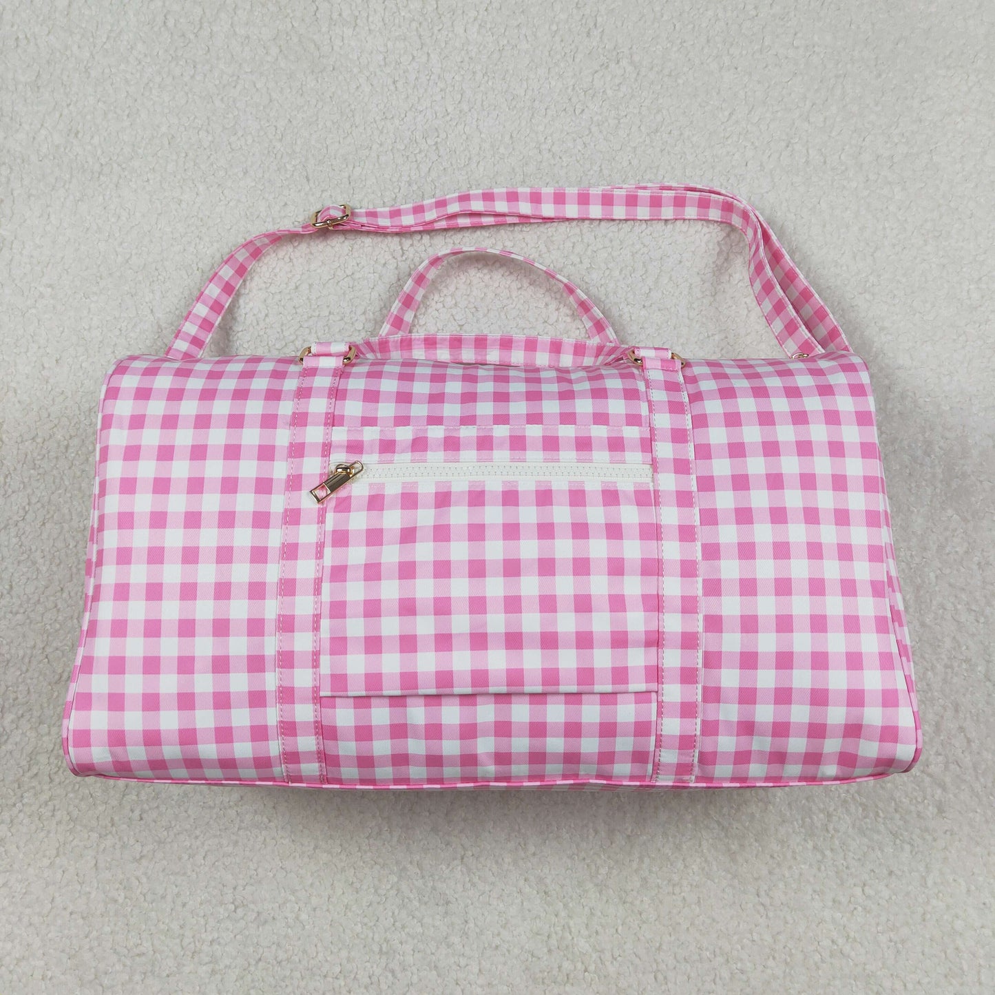 Pink Girls Bags Checkered Print Gym Ruffle Bags BA0302 5.1