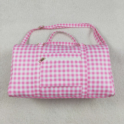 Pink Girls Bags Checkered Print Gym Ruffle Bags BA0302 5.1