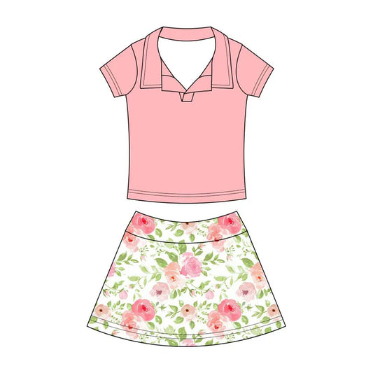 Preorder (moq 5)Baby Girls Button Pullovers Top Colorful Flowers Skirt Shorts Clothes Set 12.19