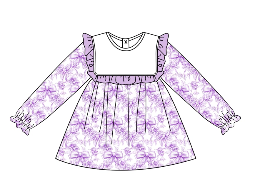Preorder(moq 5) Boutique Baby Girls Dress Flowers Knee Length Dresses 8.16