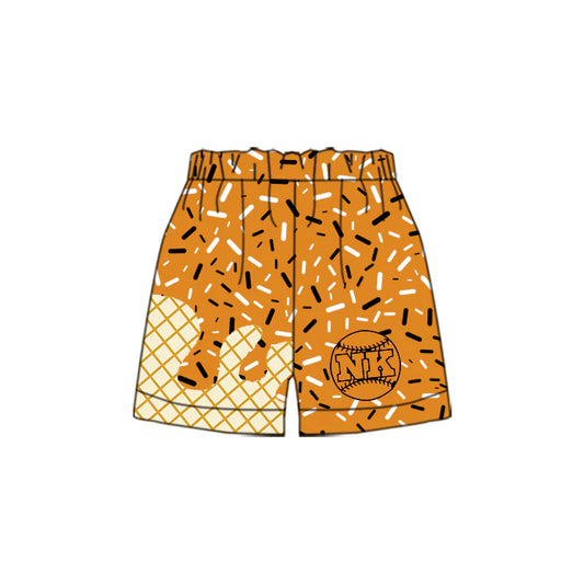 Preorder(moq 5) Baby Boys Orange NK Baseball Team Shorts Bottoms 8.18